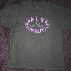 Fly Society Airplane Logo Shirt - Mens XL - Black Purple- Terry Kennedy